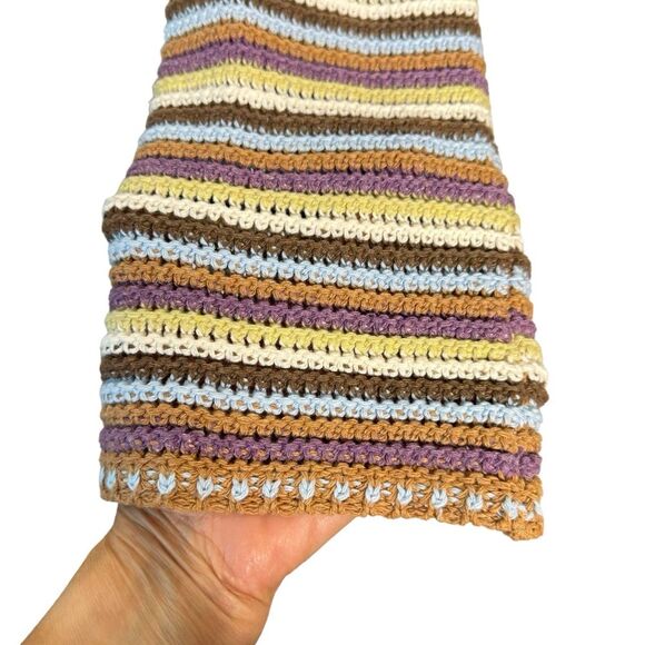 Altar'd State Women's Layla Crochet Striped Cropped Top Size Large - Picture 4 of 9